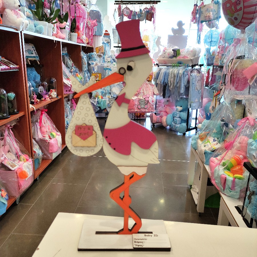 PINK STORK FOR A NEWLY BORN LITTLE GIRL