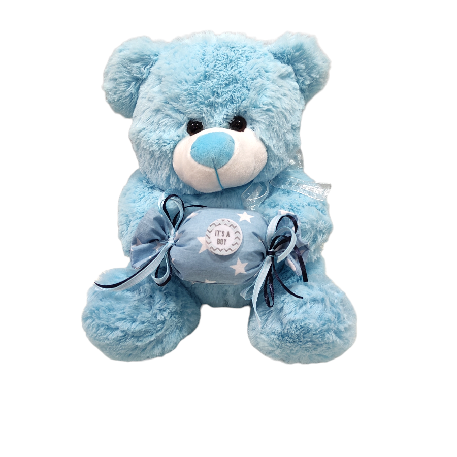 BLUE TEDDY BEAR WITH CANDY