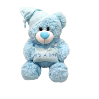 BLUE TEDDY BEAR WITH PILLOW FOR NEWBORN BOYBLUE TEDDY BEAR WITH PILLOW