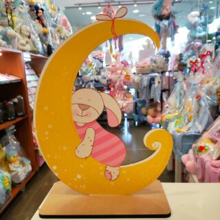DECORATIVE ITEM WITH PINK BUNNY MOON FOR NEWBORN GIRLDECORATIVE ITEM MOON WITH PINK BUNNY FOR NEWBORN GIRL-D2
